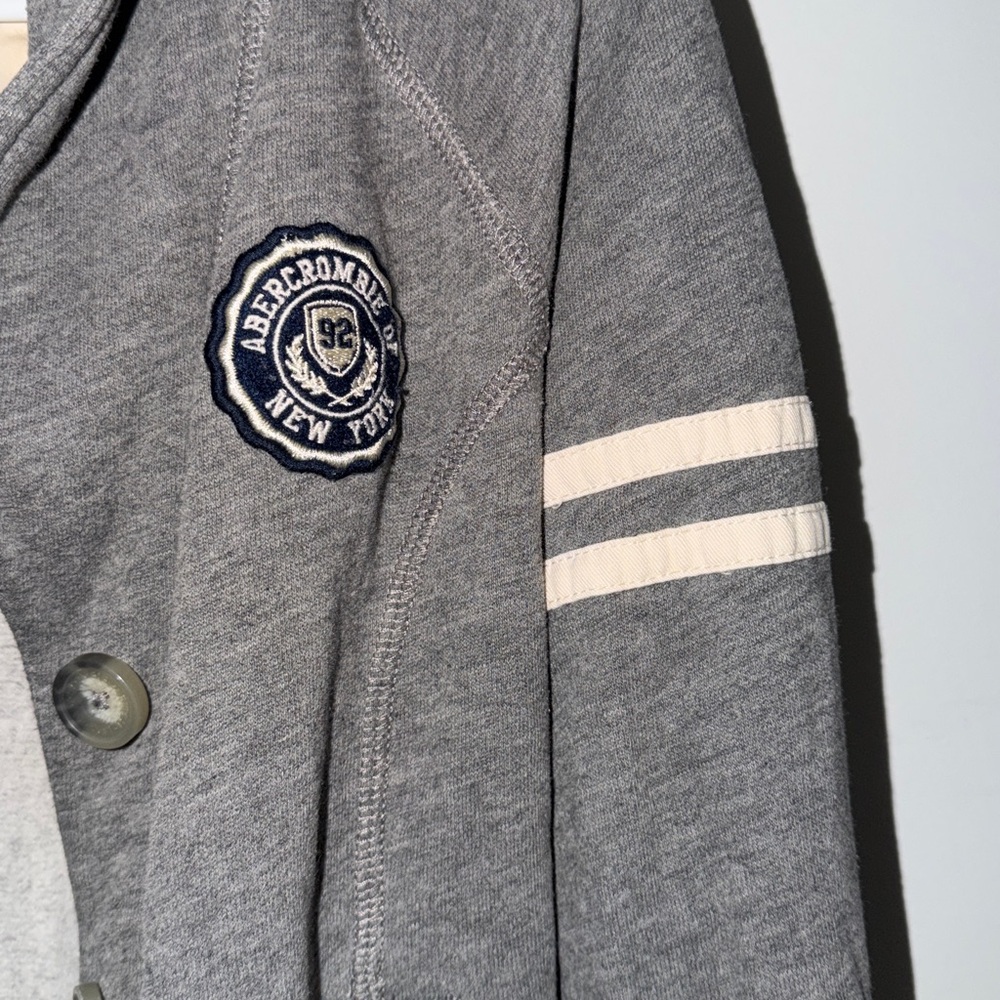 Vintage 2000’s Abercrombie & Fitch Charcoal Varsity Jacket - Picture 6 of 9